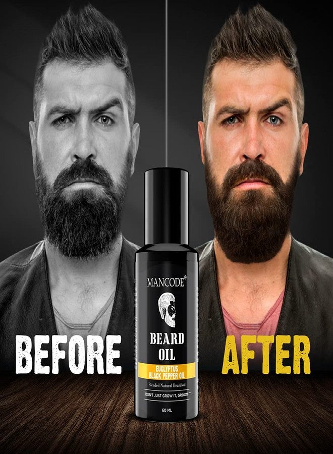 MAN CODE Mancode Beard & Hair Growth Oil, 60ml |With Eucalyptus & Black Pepper Natural Oils including Vitamin E Hair Oil for Thicker & Longer Beard | Beard Oil for Uneven, Patchy & Fast Beard Growth | Growth Oil for Stronger & Fuller Beard Hair - Image 4